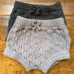 Zara Kids Knit bloomers - Charcoal gray & Cream beige